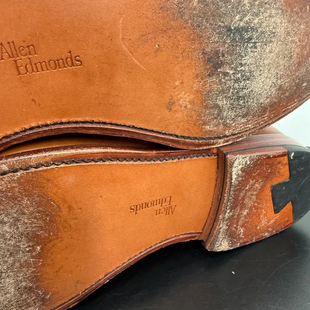 Allen Edmonds LaSalle Derby Mens 11.5 D Brown Good Split Toe Leather 3920